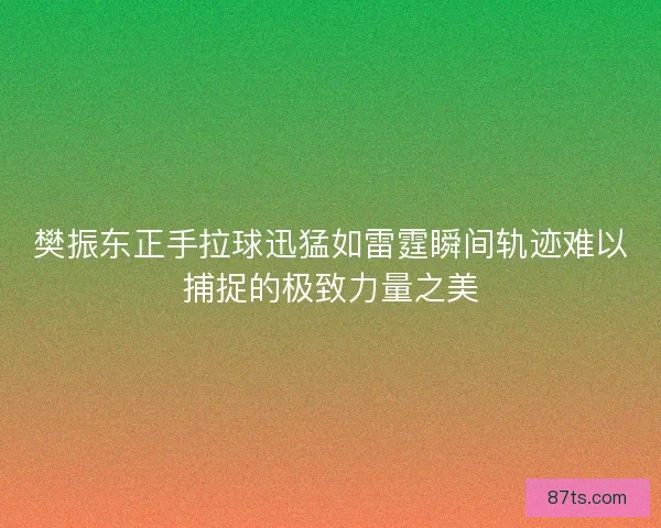 樊振东正手拉球迅猛如雷霆瞬间轨迹难以捕捉的极致力量之美